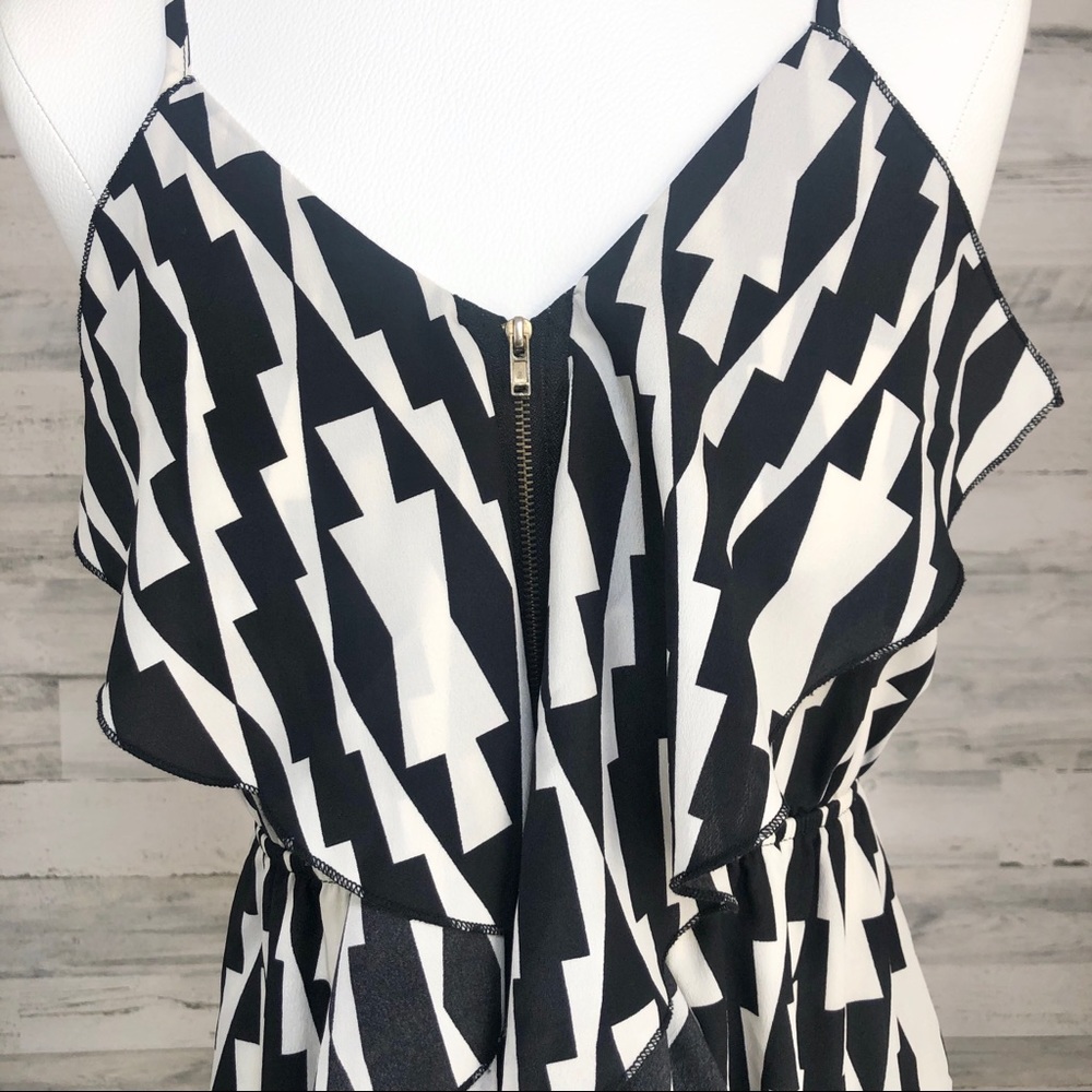Francesca's Full-Zip Ruffle Dress - Aztec Print - Picture 3 of 8